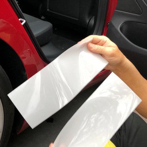 Model 3 &amp; Y Back Door Sill Protectors (1 Pair) - Clear Bra