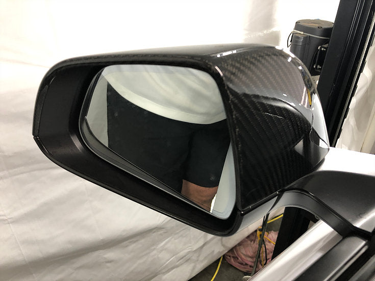 Model 3 Side View Mirror Caps Overlays (1 pair) - Real Molded Carbon Fiber