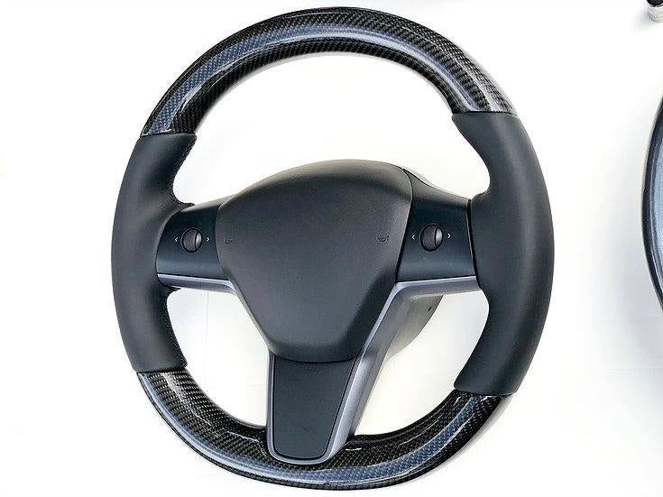 Model 3 & Y - Standard Steering wheel - Real Molded Carbon Fiber