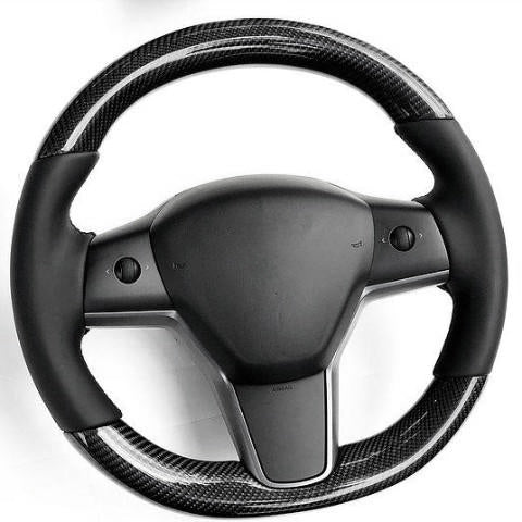 Model 3 & Y - Standard Steering wheel - Real Molded Carbon Fiber