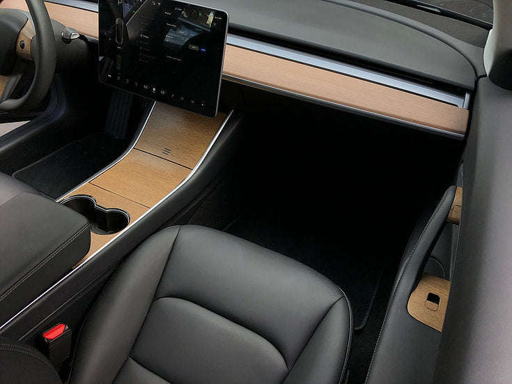 Model 3 & Y Center Console Wrap (Gen. 1) - Vinyl Wood