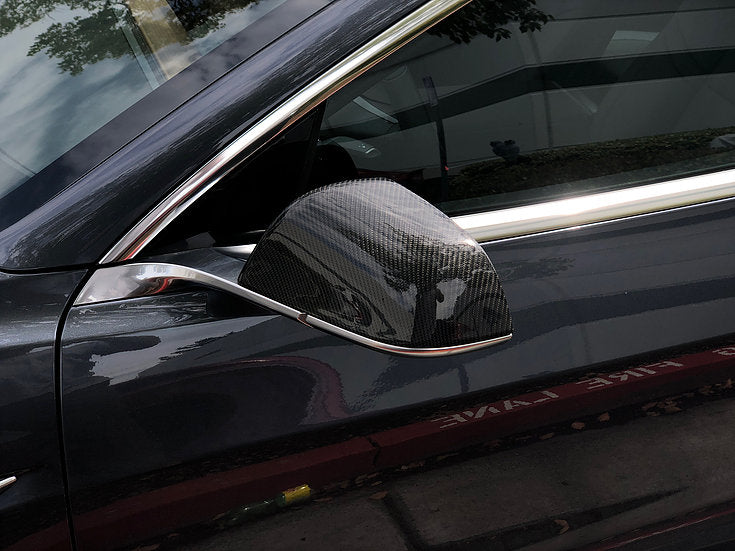 Tesla Model 3 GT Style Kohlefaser-Spiegelkappen (Kohlefasermuster). –  TESLAUNCH
