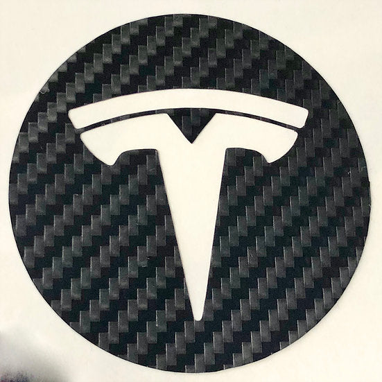 Model S, 3, X &amp; Y Center Wheel Hub Outer T Vinyl Decal Wrap (5 Piece)