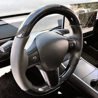 Model 3 & Y - Standard Steering wheel - Real Molded Carbon Fiber