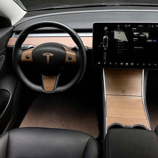 Model 3 &amp; Y Center Console Wrap (Gen. 1) - Vinyl Wood
