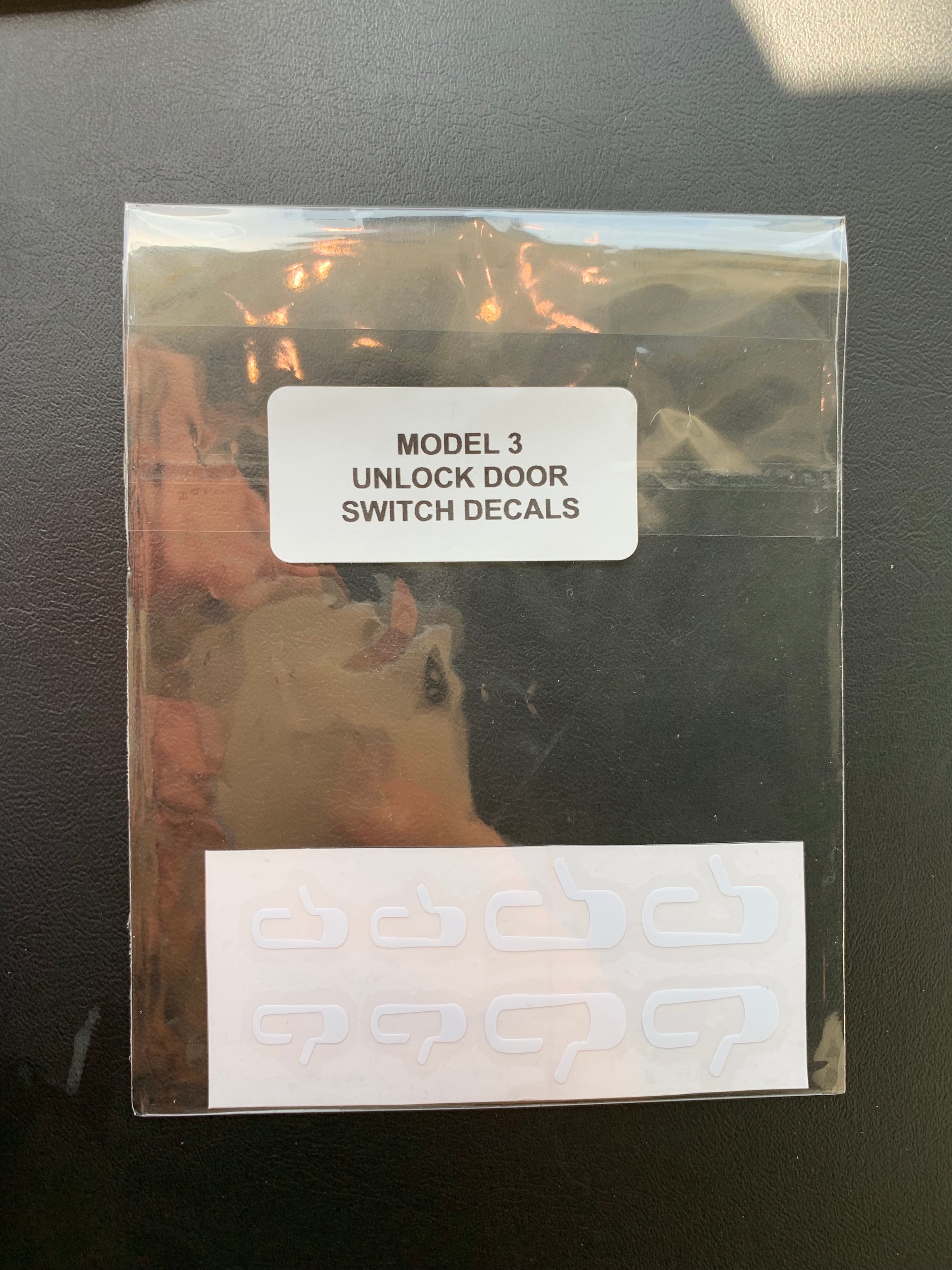 Model 3 &amp; Y Unlock Door Switch Decals - Night Glowing or White