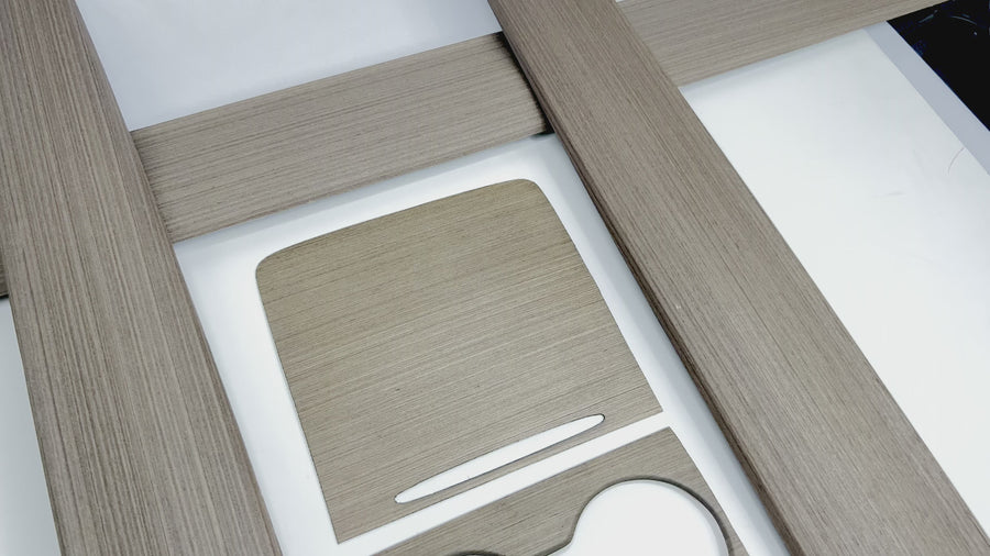 Model 3 & Y Center Console Overlays (Gen. 3) - Real Open-Pore Wood Veneers
