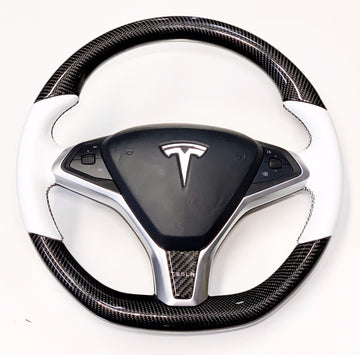 2012-2021 Model S & X Carbon Fiber Steering Wheel - Glossy Finish