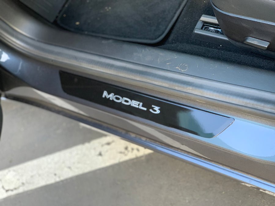 Model 3 Front Door Sill Vinyl Skin Covers (1 Pair)