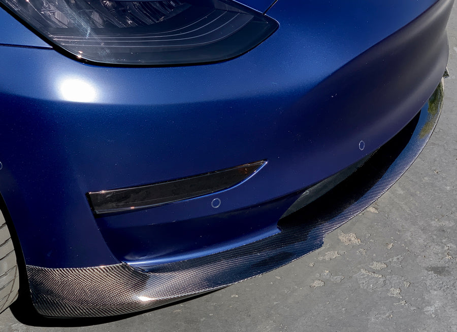 Model 3 Front Lip Gen. 2 - Real Molded Carbon Fiber