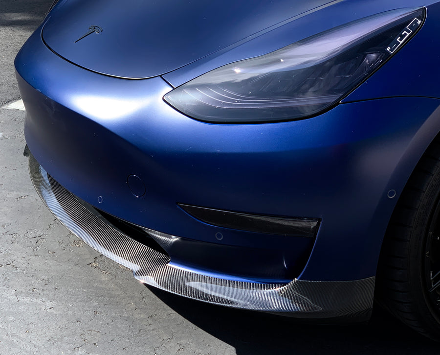 Model 3 Front Lip Gen. 2 - Real Molded Carbon Fiber