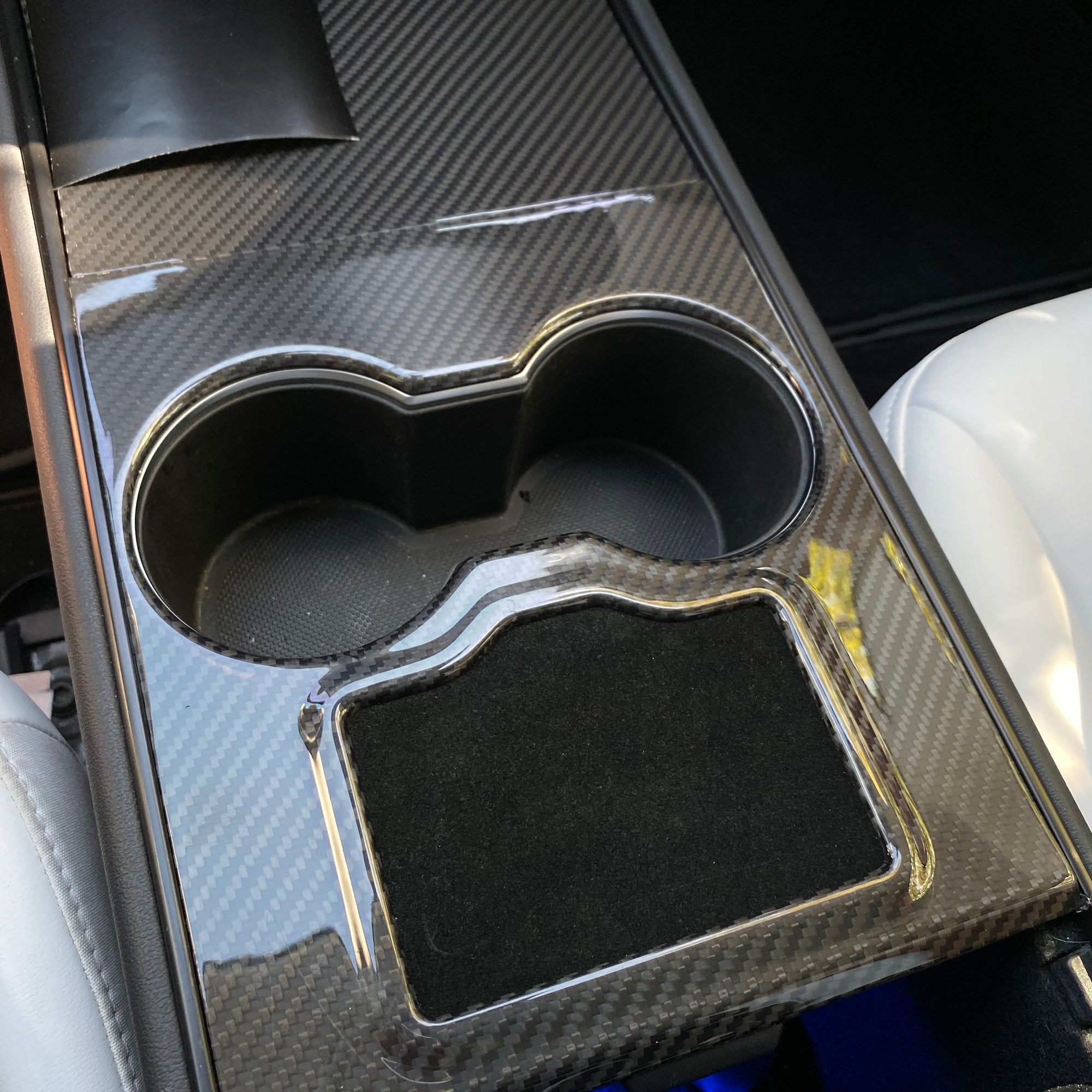 Model 3 &amp; Y Center Console Overlays (Gen. 1) - Real Molded Carbon Fiber