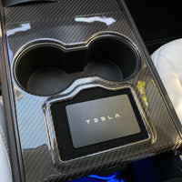 Model 3 & Y Center Console Overlays (Gen. 1) - Real Molded Carbon Fiber