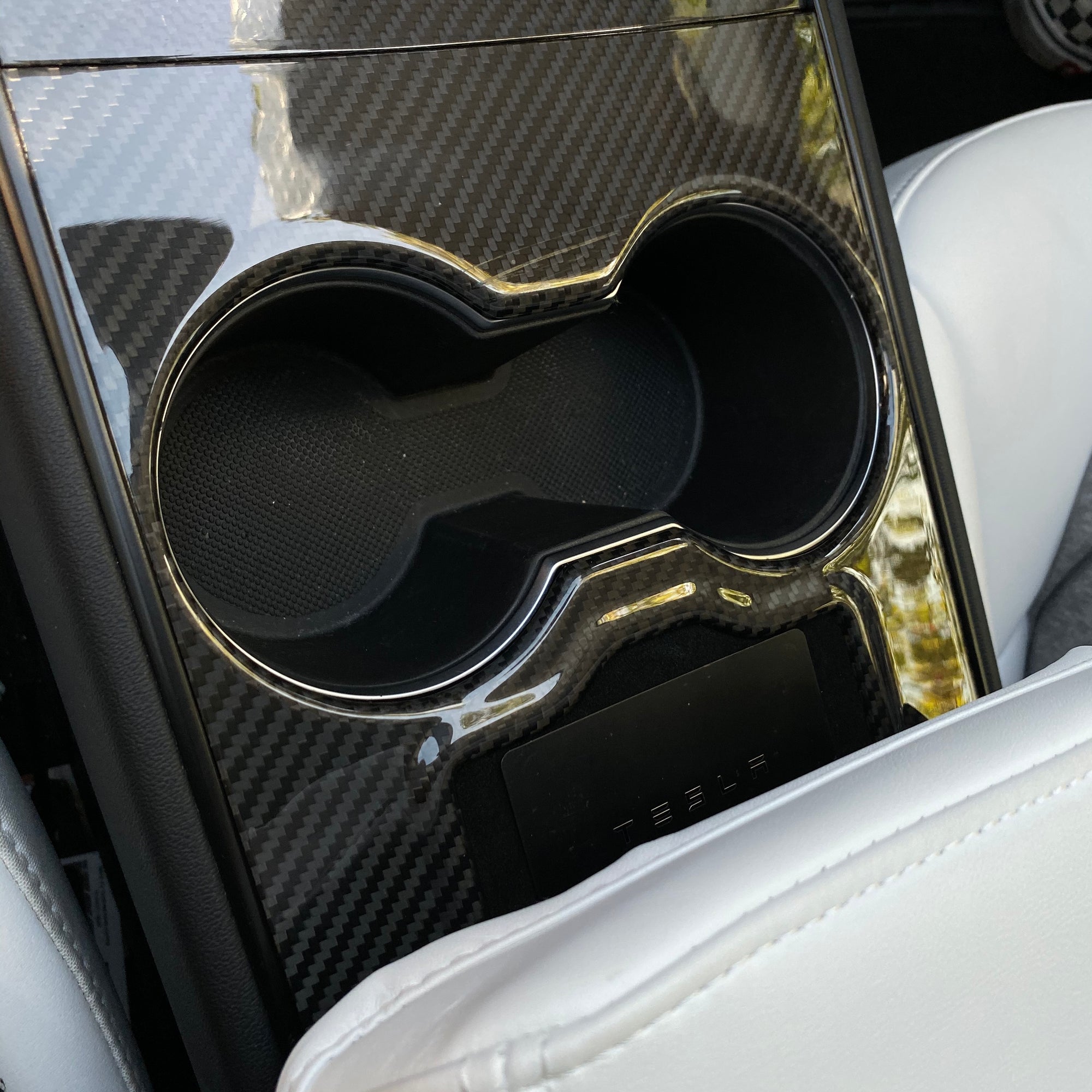 Model 3 &amp; Y Center Console Overlays (Gen. 1) - Real Molded Carbon Fiber