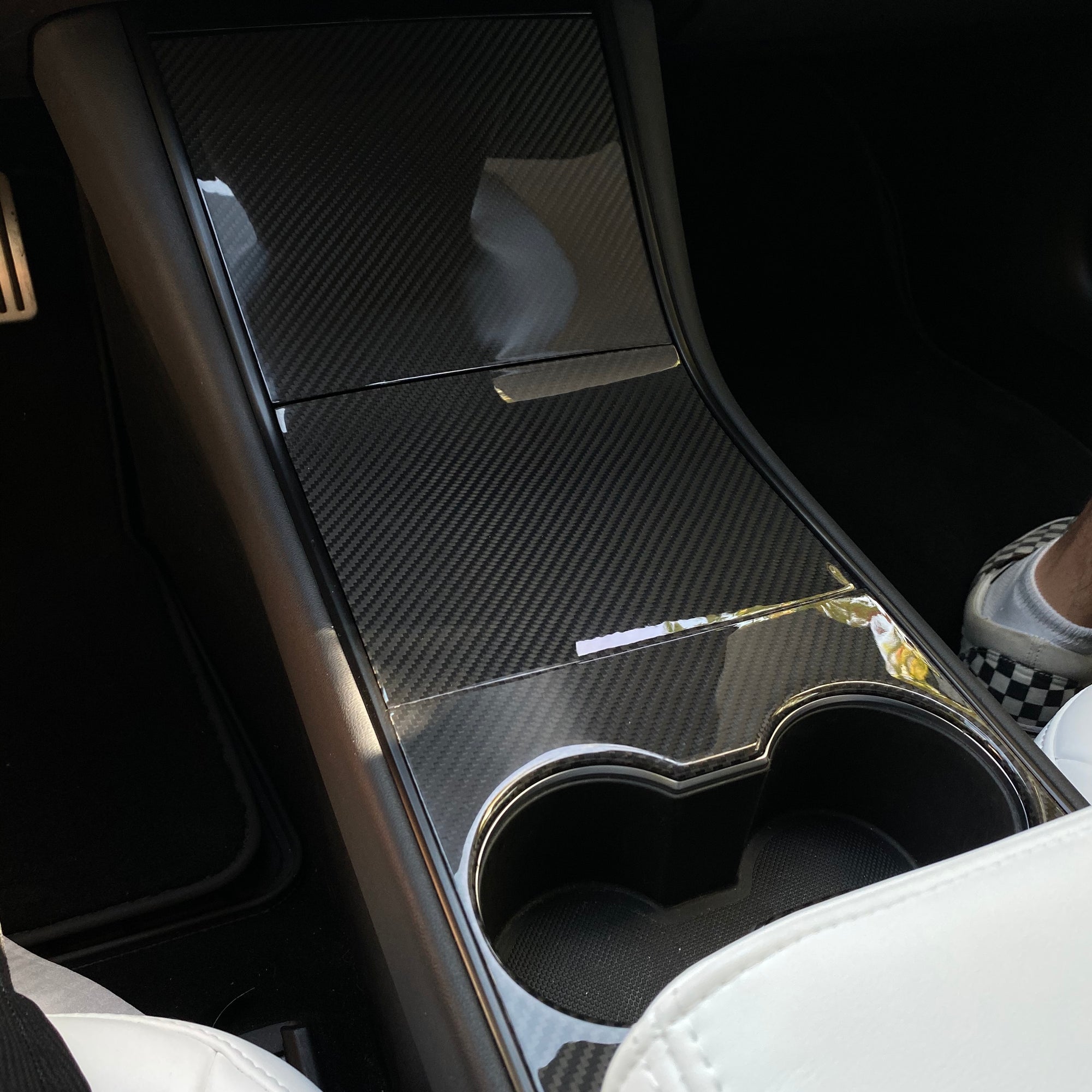 Model 3 &amp; Y Center Console Overlays (Gen. 1) - Real Molded Carbon Fiber