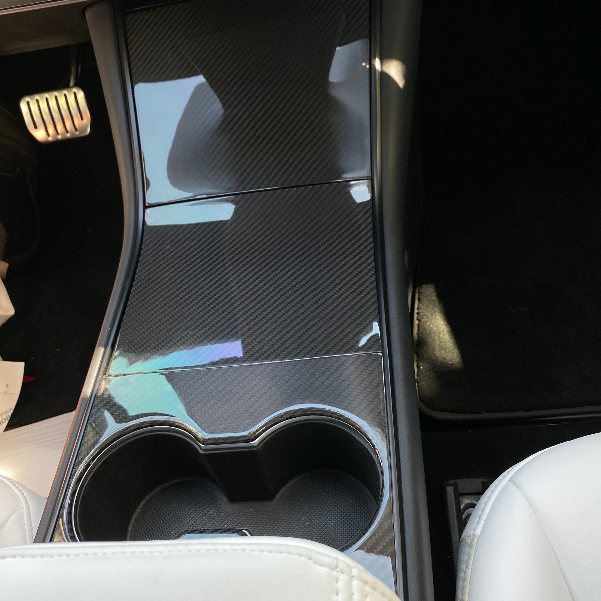 Model 3 &amp; Y Center Console Overlays (Gen. 1) - Real Molded Carbon Fiber