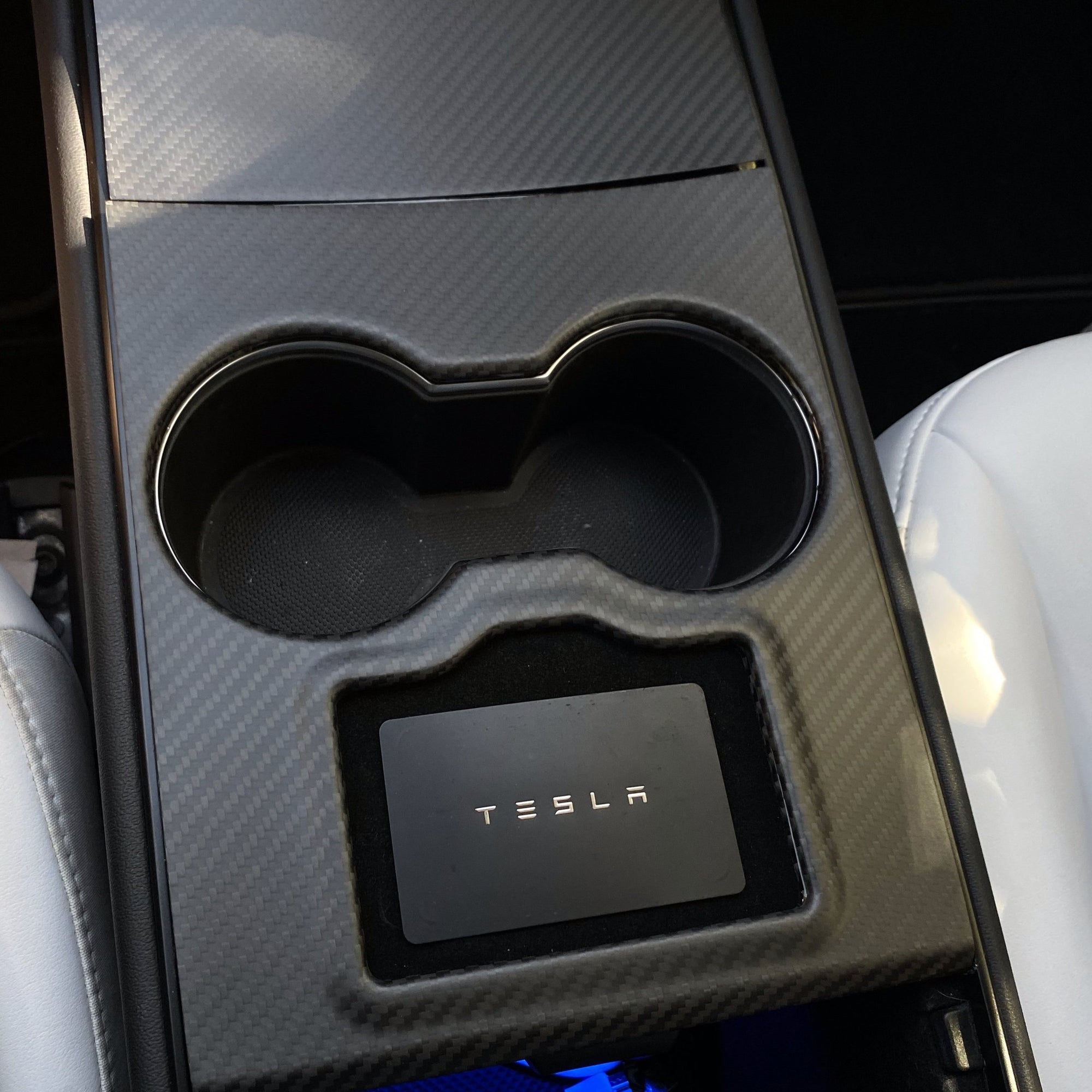 Model 3 &amp; Y Center Console Overlays (Gen. 1) - Real Molded Carbon Fiber
