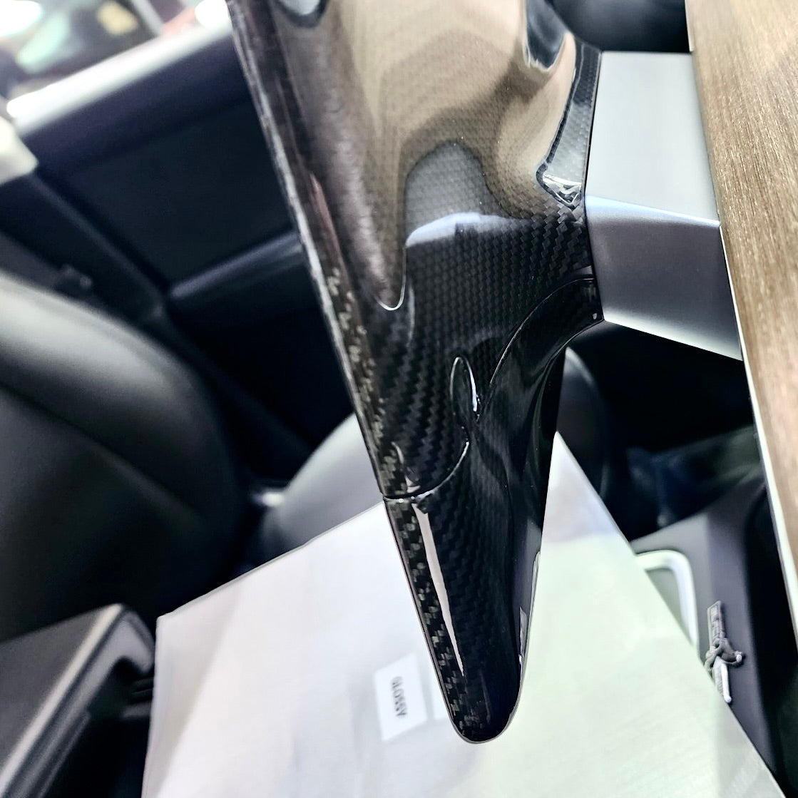 Model 3 &amp; Y Display Back Overlay - Real Molded Carbon Fiber