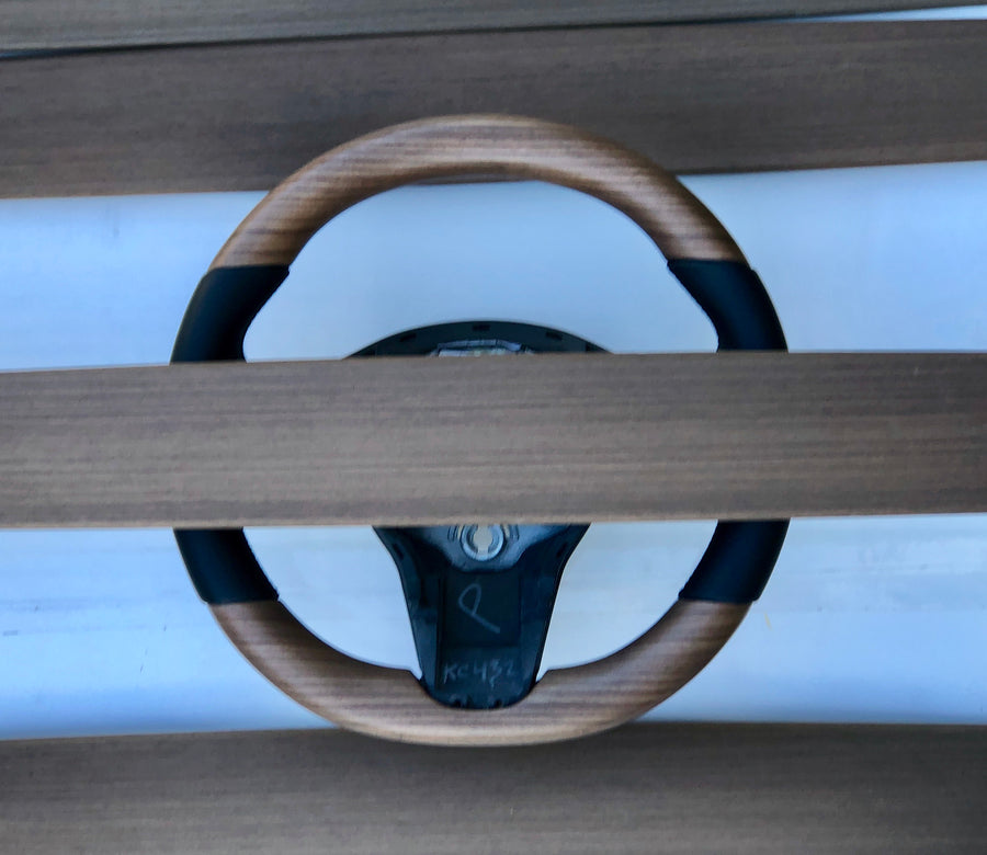Model 3 & Y - Standard Steering Wheel - Real Open Pore Wood