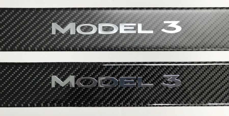 Model 3 Molded Carbon Fiber Front Door Sill Covers (1 Pair)