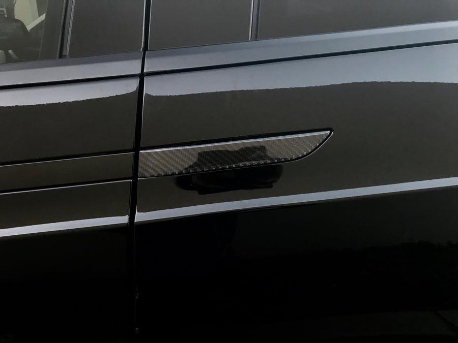 Model X Door Handle Overlay - Urethane Carbon Fiber