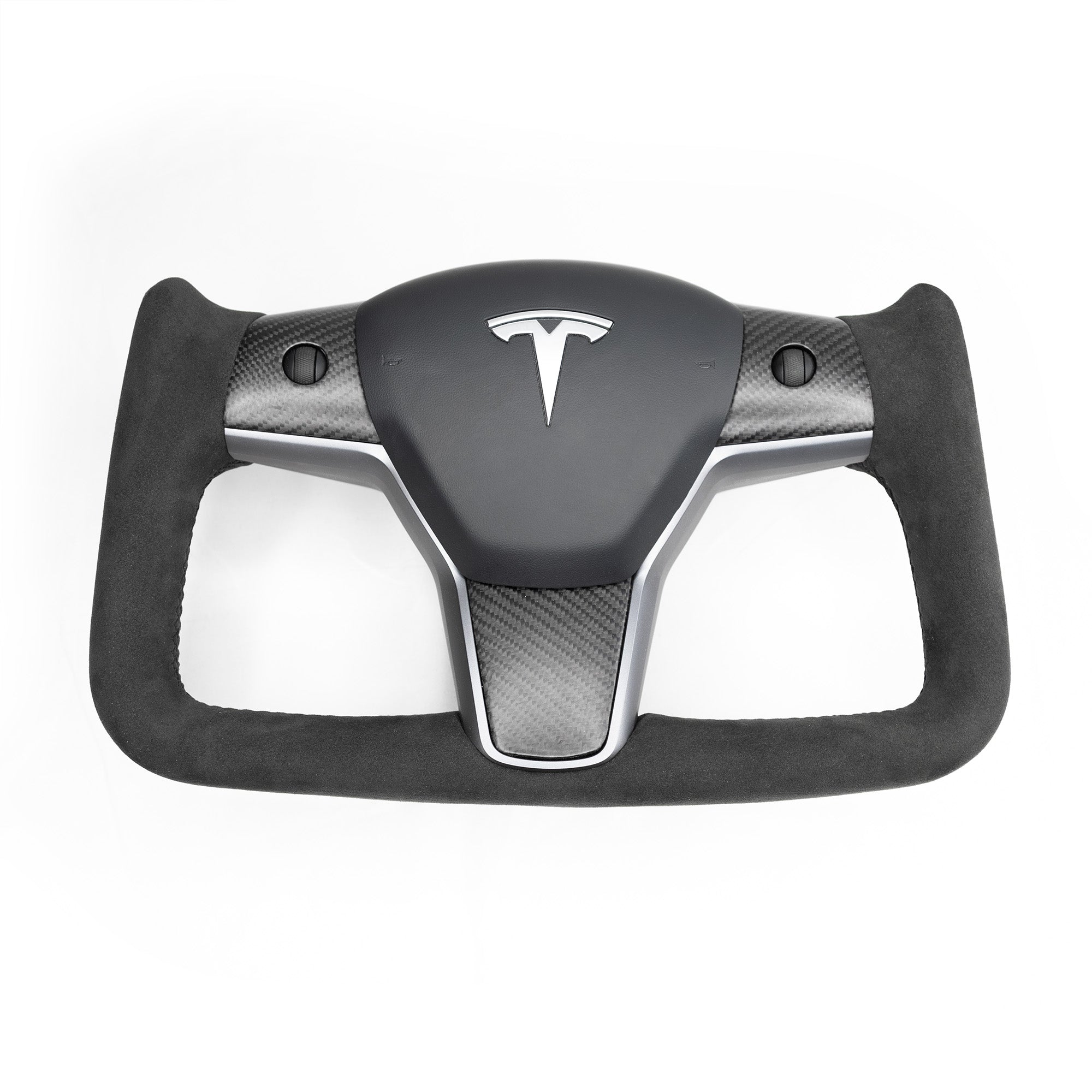 Model 3 &amp; Y Yoke Style Steering Wheel - Alcantara or Leather Handles - Imported