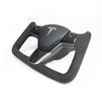 Model 3 & Y Yoke Style Steering Wheel - Alcantara or Leather Handles - Imported