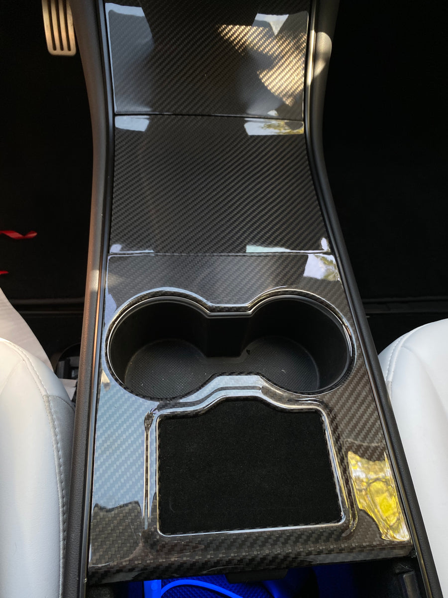 Model 3 & Y Center Console Overlays (Gen. 1) - Real Molded Carbon Fiber