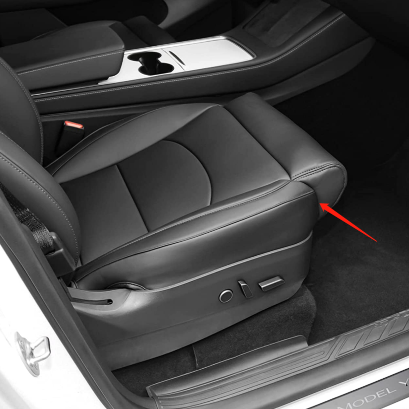 Model 3 & Y Front Seat Covers with Padded Leg Support (1 Piece) - Black or White